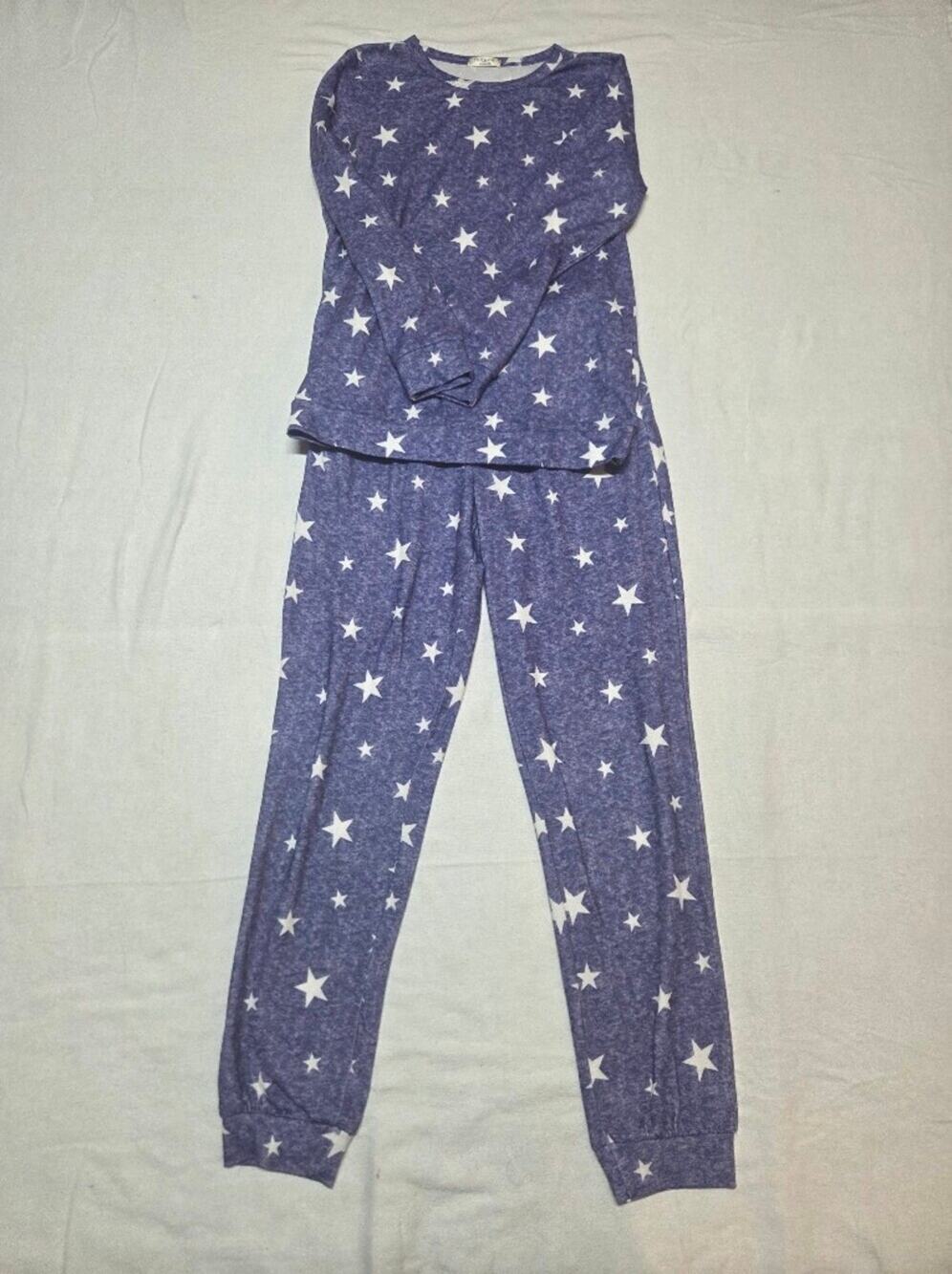 Women's Navy Star-Print Pajama Set